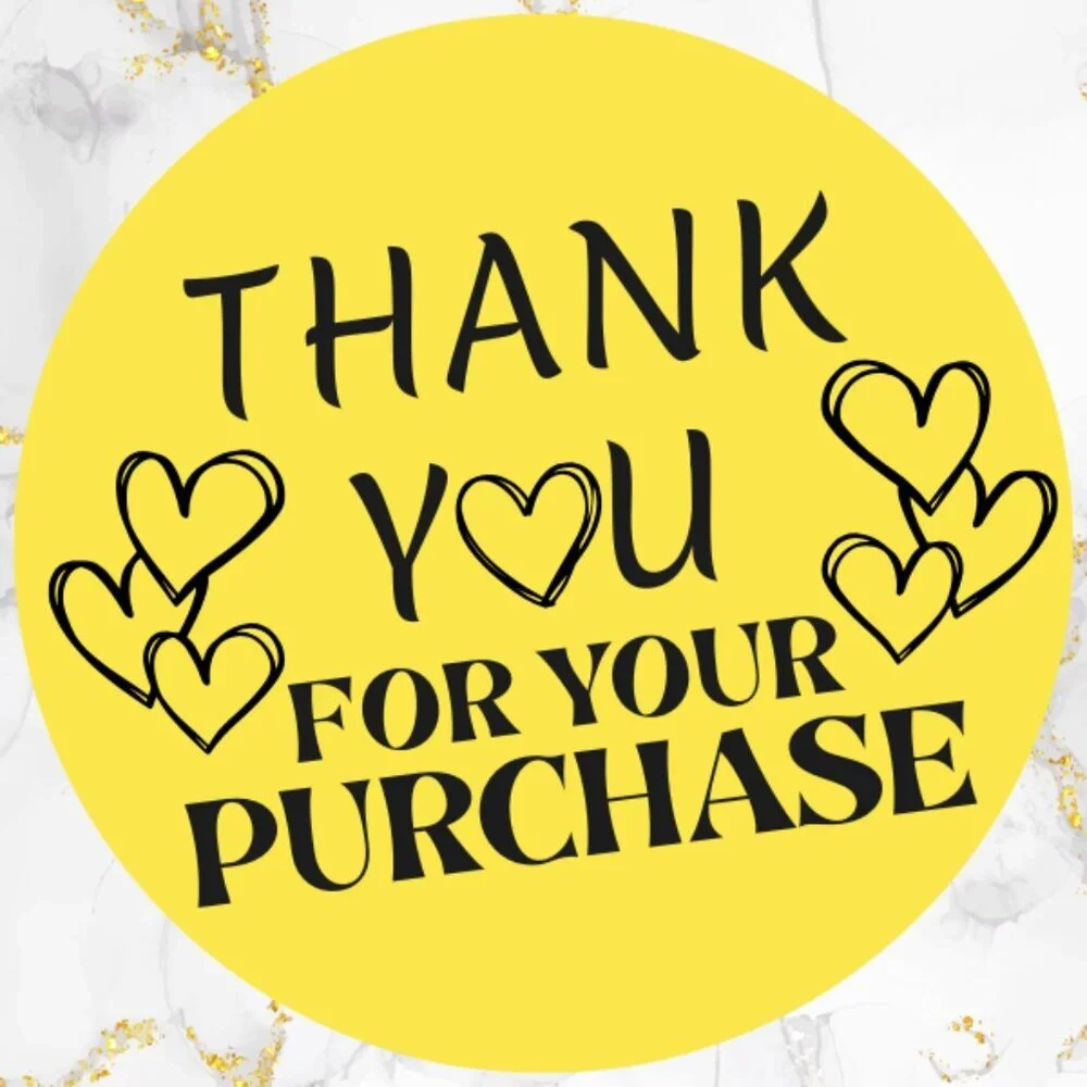 100 Thank You Thermal Stickers 2 inch